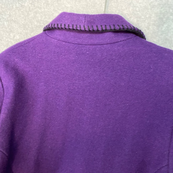 Mid-West Garment CO M/L Purple Wool Coat Vintage Cropped Stamped Buttons - Picture 6 of 7